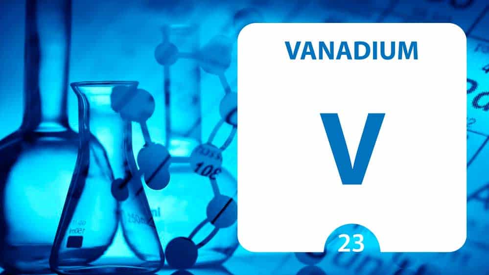 Chemisches Element mit V Vanadium ( depositphotos.com)