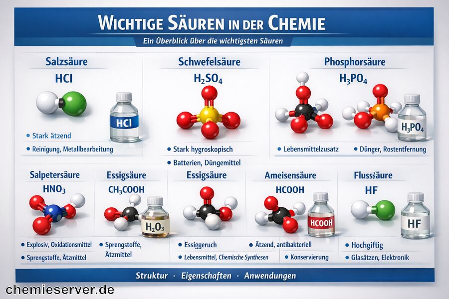 Welche Säuren gibt es in der Chemie?